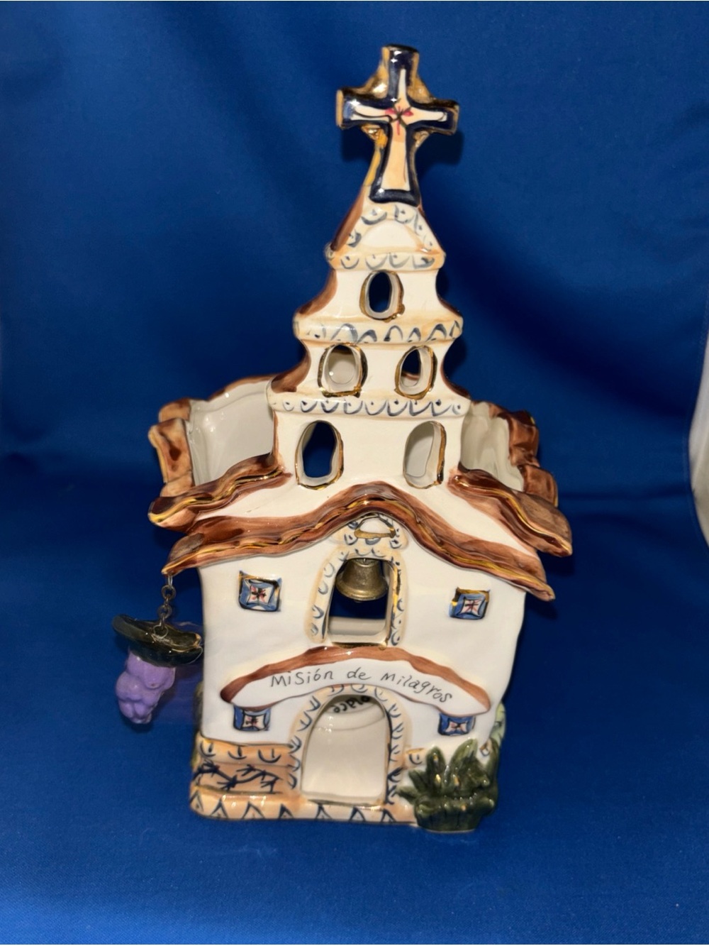 BLUE SKY clayworks Mision de Milagros Candle Holder Mission Grapes Bell